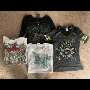 4 Ladies Harley Davidson tops.
